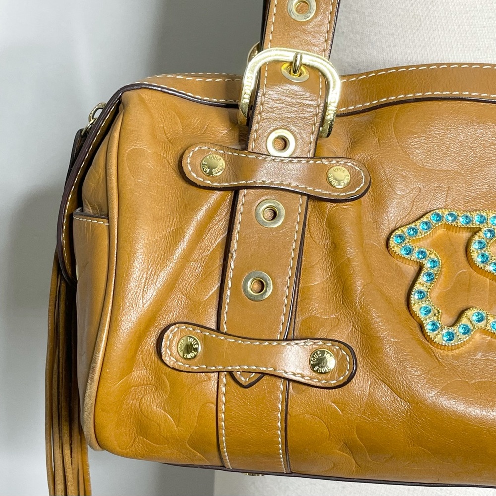 SOLD‼️ TOUS Bear Signature Leather Barrel Tassel Shoulder Bag - Picture 7 of 14